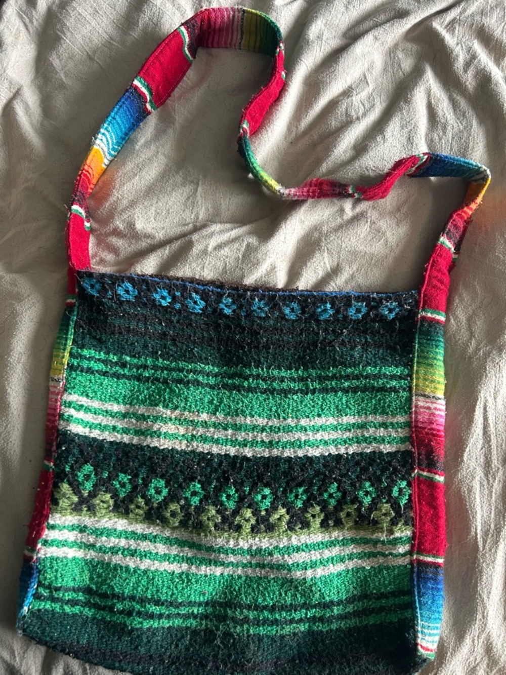 Handwoven Green Tribal Crossbody Bag